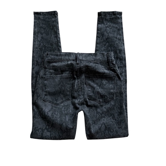 FRAME Denim Le Skinny de Jeanne Tonal Python Pattern Grey Neutral Jeans Size 25 - Picture 12 of 16